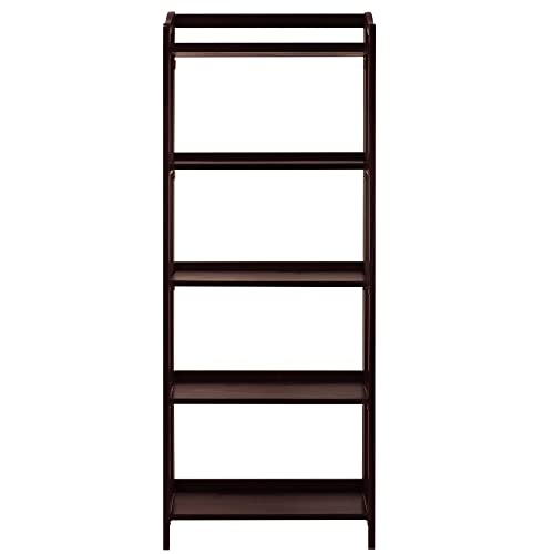 Casual Home Stratford 5-Shelf Folding Bookcase-Espresso