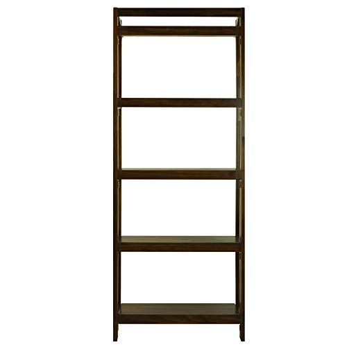 Casual Home Stratford 5-Shelf Folding Bookcase-Warm Brown