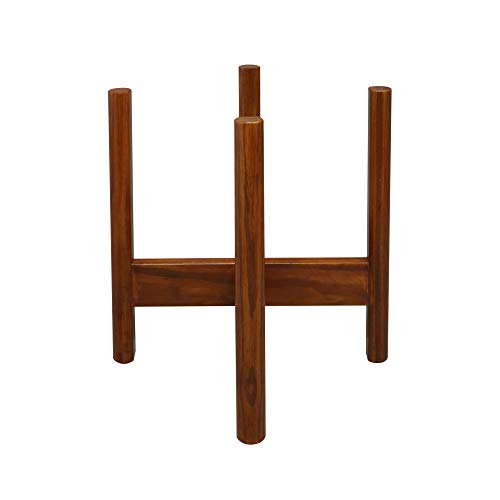 Casual Home Mid-Century Modern, Fit Up to 12", Pot NOT Included Wood Plant Display Stand, Antique Mahogany