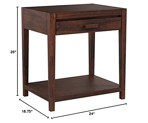 Casual Home Notre Dame Nightstand with USB Ports-Warm Brown