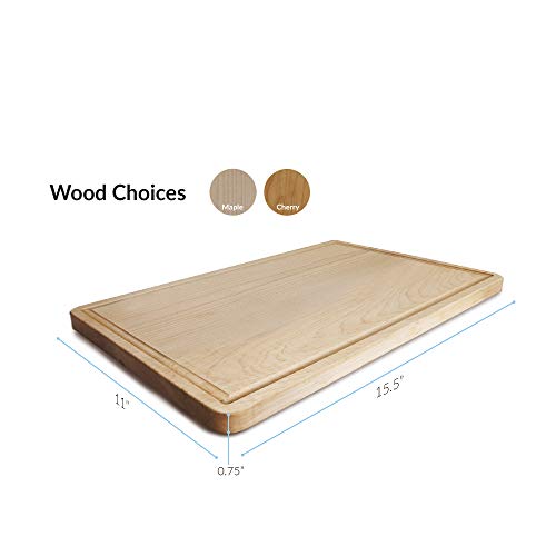Casual Home Delice Maple Rectangle Juice Drip Groove Cutting Board, Rectangular 15.5x11