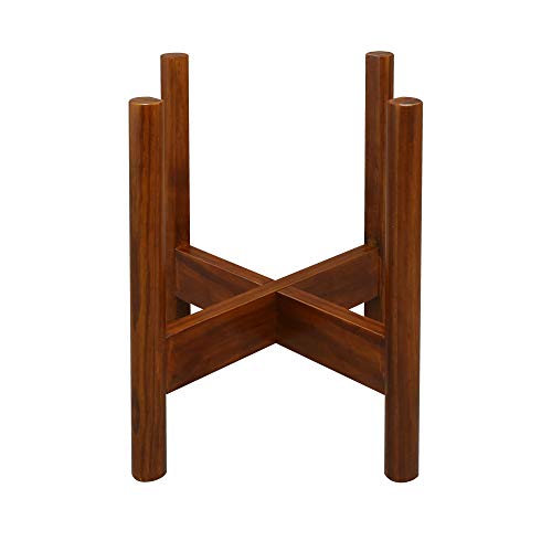 Casual Home Mid-Century Modern, Fit Up to 12", Pot NOT Included Wood Plant Display Stand, Antique Mahogany