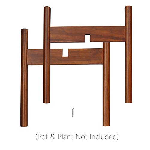 Casual Home Mid-Century Modern, Fit Up to 12", Pot NOT Included Wood Plant Display Stand, Antique Mahogany