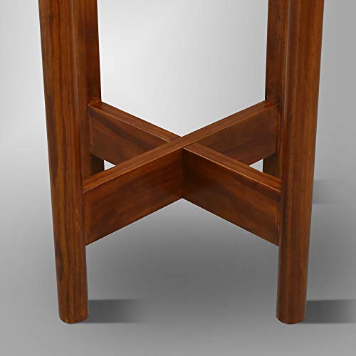 Casual Home Mid-Century Modern, Fit Up to 12", Pot NOT Included Wood Plant Display Stand, Antique Mahogany