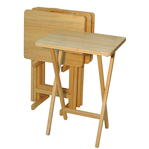 Casual Home 660-40 5 Piece Tray Table Set, Natural