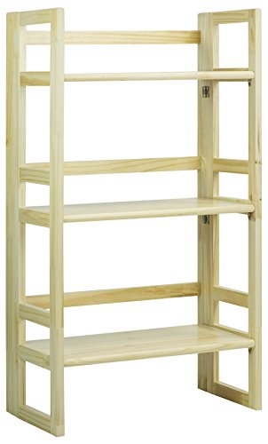 Casual Home 3-Shelf Folding Student Bookcase (20.75" Wide)-Natural
