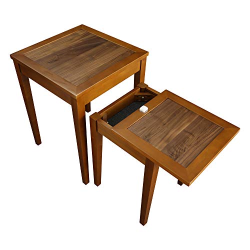 Casual Home Lincoln Nesting End Tables Compartment, Concealment Furniture, Antique Walnut
