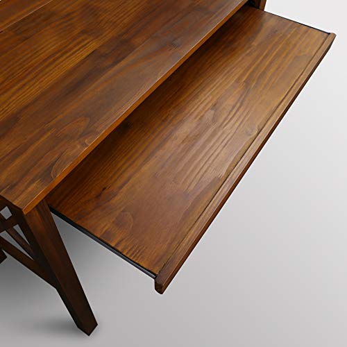 Casual Home Montego Folding Desk with Pull-Out Tray-Warm Brown