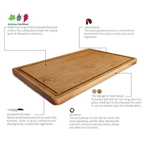 Casual Home Delice Cherry Rectangle Juice Drip Groove Cutting Board, Rectangular 15.5x11