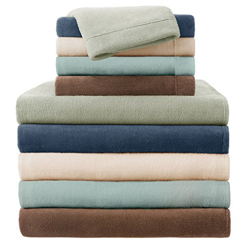 True North by Sleep Philosophy Soloft Plush Bed Sheet Set, Wrinkle Resistant, Warm, Soft Fleece Sheets with 14" Deep Pocket Cold Season Cozy Bedding-Set, Matching Pillow Case, Queen, Aqua, 4 Piece