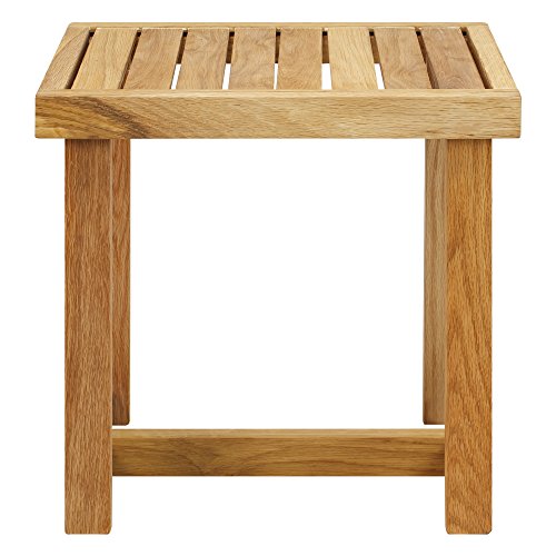 American Trails 18" Solid White Shower Bench, Natural Oak