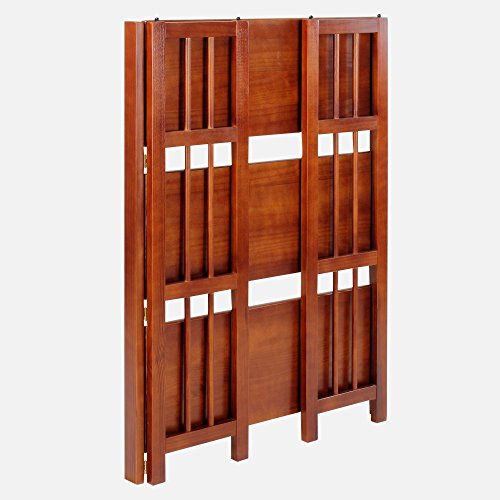 Casual Home 3-Shelf Folding Stackable Bookcase (27.5" Wide)-Walnut