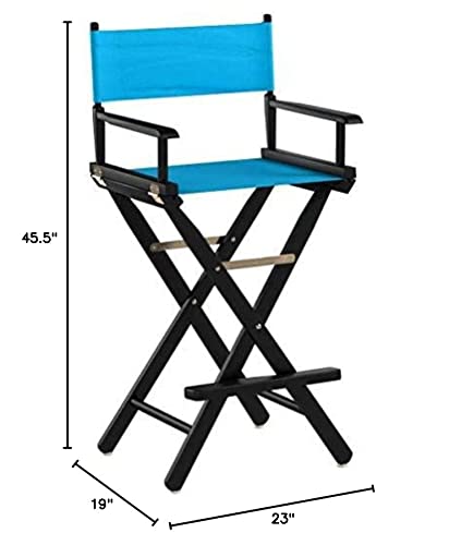 Casual Home 230-02/021-27 Director Chair 30" - Bar Height BlackFrame/Turquoise Canvas