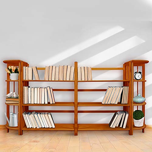 Casual Home 3-Shelf Folding Stackable Bookcase (27.5" Wide)-Walnut