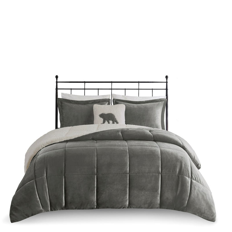 Woolrich Alton Plush to Sherpa Down Alternative Comforter Set Full/Queen 1 Comforter:86""W x 86""L 2 Standard Shams:20""W x 26""L + 2""D (2) 1 Decorative Pillow:18""W x 18""L