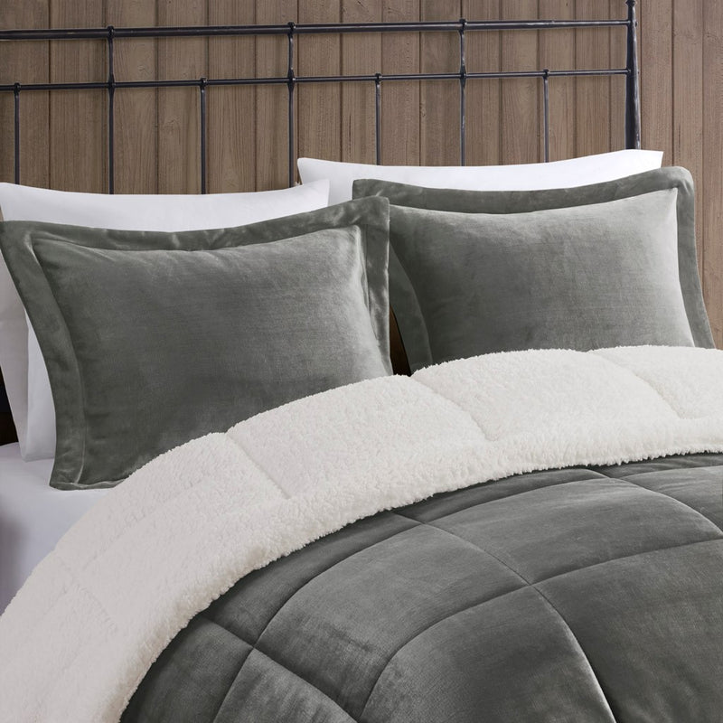 Woolrich Alton Plush to Sherpa Down Alternative Comforter Set Full/Queen 1 Comforter:86""W x 86""L 2 Standard Shams:20""W x 26""L + 2""D (2) 1 Decorative Pillow:18""W x 18""L