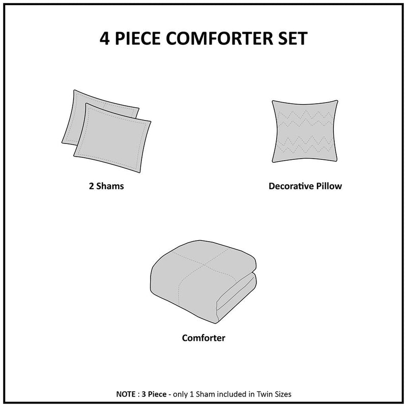 Woolrich Alton Plush to Sherpa Down Alternative Comforter Set King 1 Comforter:102""W x 86""L 2 King Shams:20""W x 36""L + 2""D (2) 1 Decorative Pillow:18""W x 18""L