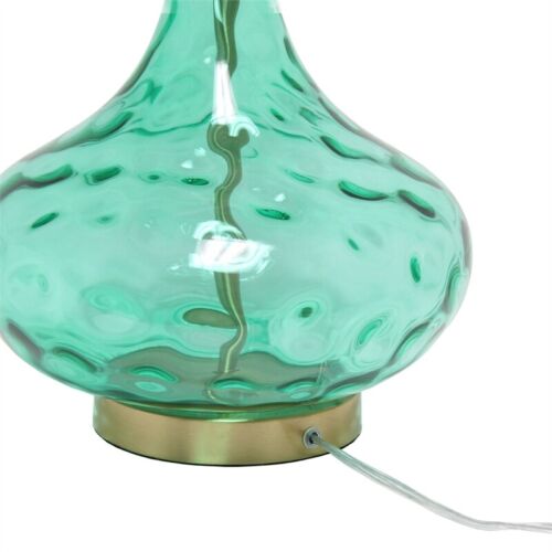 Lalia Home 24" Classix Contemporary Dimpled Colored Glass Table Lamp with White Linen Shade for Living Room, Bedroom, Entryway, Dining Room
