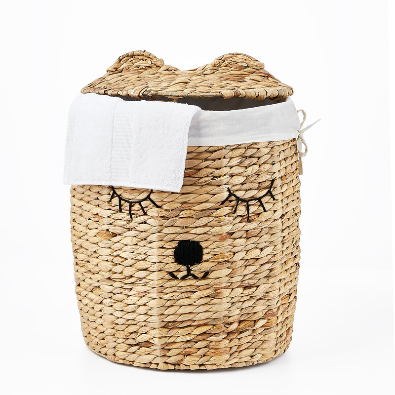 Home Outfitters S/4 Round Bear Hamper Set, Natural
