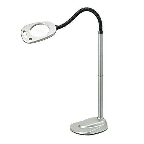 LIGHT IT! By Fulcrum, 20072-401 MultiFlex LED Floor Magnifier Lamp, Silver,  Single pack - Needlepoint Magnifier 