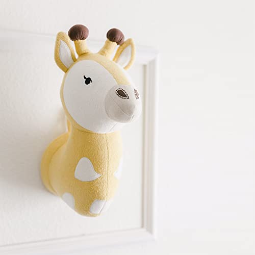 Crane Baby Safari Nursery Décor, Plush Animal Wall Décor for Boys and Girls, Giraffe, 9" x 9" x 5.5"