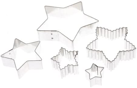 Mrs. Anderson’s Baking Crinkle Cookie and Fondant Cutters, Star-Shaped, 5-Piece Graduated Cutters