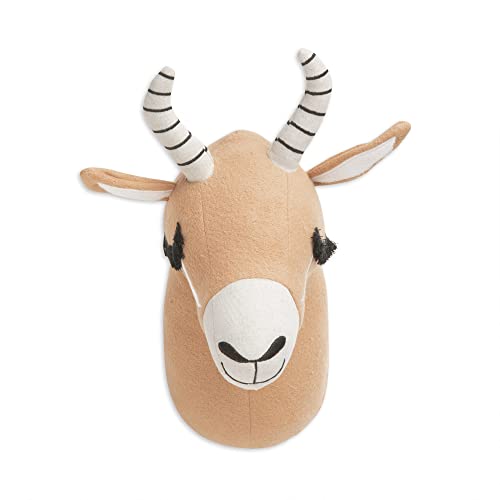 Crane Baby Safari Nursery Décor, Plush Animal Wall Décor for Boys and Girls, Antelope, 7" x 9" x 5.5"