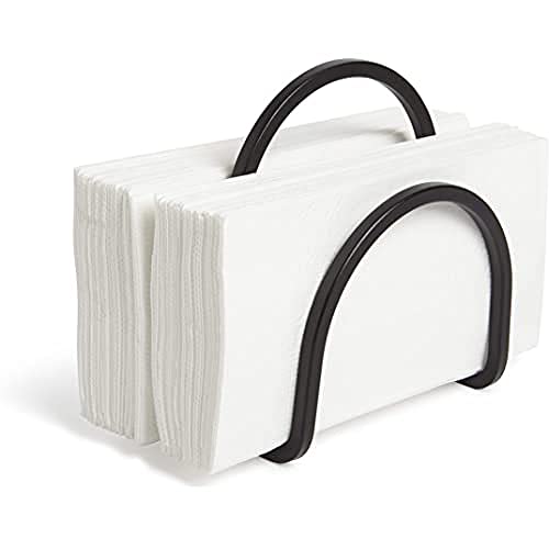 Umbra Squire Holder for Kitchen, Works With Square and Rectangular Napkins for Dinner, Luncheon or Cocktail, Black