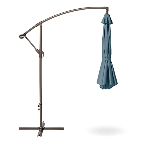 Duck Covers Weekend Patio Cantilever Umbrella, 10 Foot, Blue Shadow