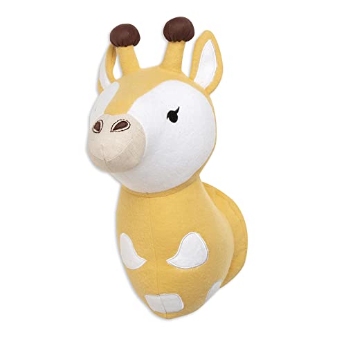 Crane Baby Safari Nursery Décor, Plush Animal Wall Décor for Boys and Girls, Giraffe, 9" x 9" x 5.5"