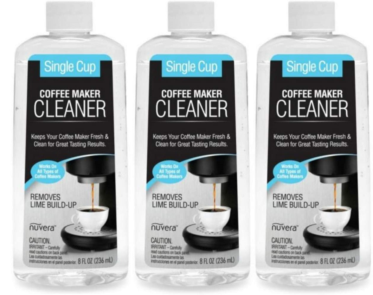 Nuvera Single Cup Coffee Maker Cleaner 8 oz, 3 Pack HomePlace