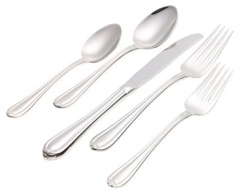 Gorham Melon Bud 5-Piece Stainless Steel Flatware Place Setting, Service for 1, Silver