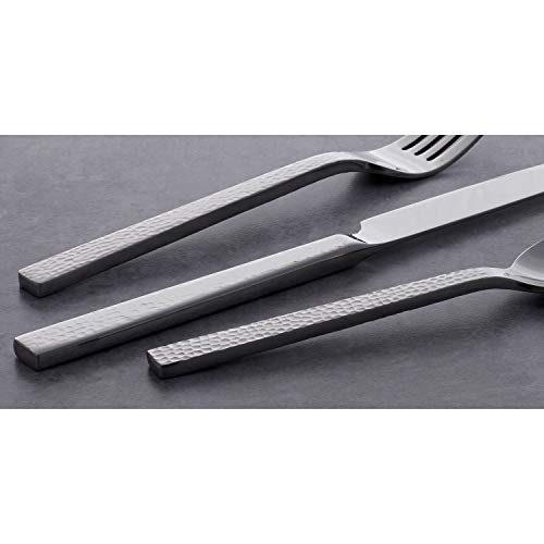 Oneida Chefs Table Hammered 45 Piece Everyday Flatware Set, Service for 8, 18/0 Stainless Steel,Silverware Set