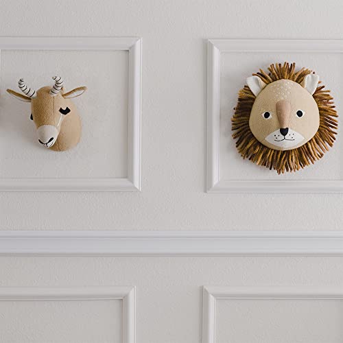 Crane Baby Safari Nursery Décor, Plush Animal Wall Décor for Boys and Girls, Lion, 10" x 9" x 5.5"