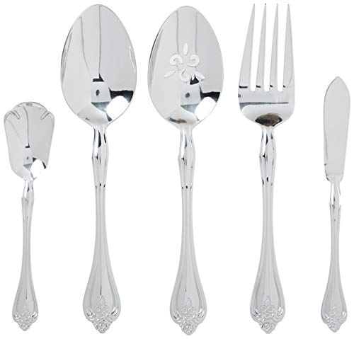 Oneida Boutonniere 45 Piece Everday Flatware, Service for 8, 18/0 Stainless Steel. Silverware Set, Dishwasher Safe, Multi