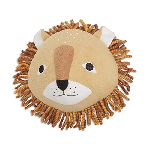 Crane Baby Safari Nursery Décor, Plush Animal Wall Décor for Boys and Girls, Lion, 10" x 9" x 5.5"
