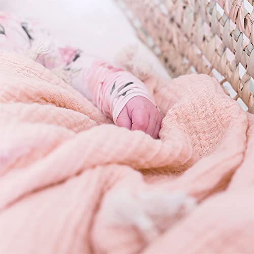 Crane Baby Muslin Swaddle Blanket, Soft Cotton Lightweight Nursery and Stroller Blanket for Baby Boys & Girls, Unisex Colors, 30" x 40"