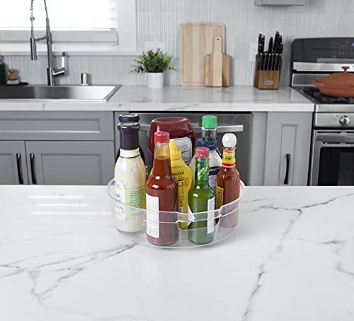 Kitchen Spaces Turntable Food Storage Organizer for Fridge and Pantry, 11.5" x 3.3", Clear