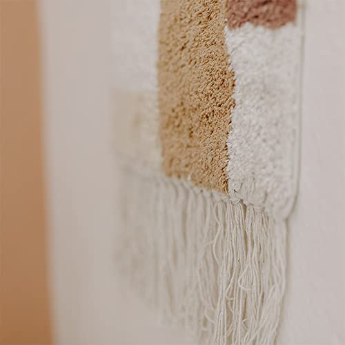 Crane Baby Safari Nursery Décor, Dyed Cotton Wall Hanging for Boys and Girls, Orange and Cream, 14" x 21"