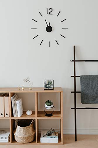 Umbra 1005400-040 Blink Wall Clock Black - Easy to Paste Wall Sticker Numbers, Frameless Large Decorative Wall Clock, Simple Indicators, Minimalist, Black,39.25 Inch L x 39.25 Inch W x 1.38 Inch H