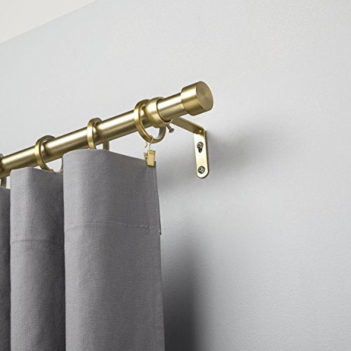 Umbra 245976-104-REM Cappa Curtain Rod – 1-Inch Drapery Rod Extends from 66 to 120 Inches, Includes 2 Matching Finials, Brackets & Hardware, Brass, 66 to 120-inches