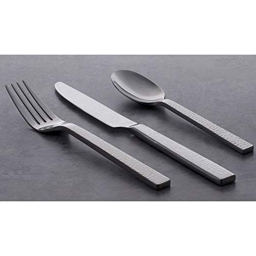 Oneida Chefs Table Hammered 45 Piece Everyday Flatware Set, Service for 8, 18/0 Stainless Steel,Silverware Set