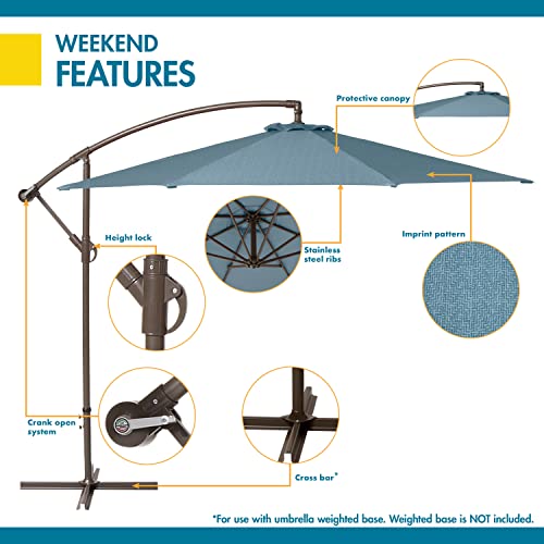 Duck Covers Weekend Patio Cantilever Umbrella, 10 Foot, Blue Shadow