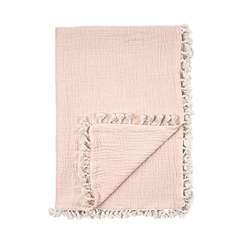 Crane Baby Muslin Swaddle Blanket, Soft Cotton Lightweight Nursery and Stroller Blanket for Baby Boys & Girls, Unisex Colors, 30" x 40"