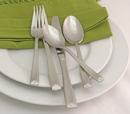Oneida Lincoln 20 Piece Everyday Flatware, Service for 4, 18/0 Stainless Steel, Silverware Set, Dishwasher Safe, Silver