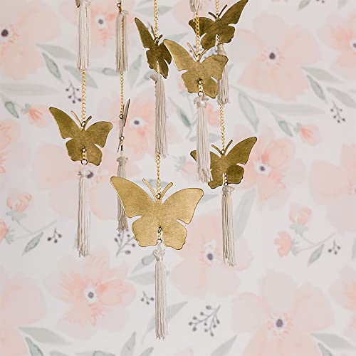 Crane Baby Mobile for Crib, Butterfly Nursery Décor for Boys and Girls, Ceiling Hanging, 6" x 6" X 36"