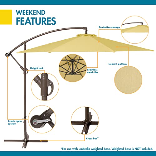 Duck Covers Weekend Patio Cantilever Umbrella, 10 Foot, Straw