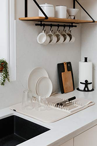 Umbra UDRY Rack and Microfiber Dish Drying Mat-Space-Saving