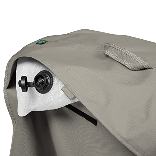 Duck Covers Weekend Water-Resistant Patio Loveseat Cover with Integrated Duck Dome, 52 x 35 x 35 Inch, Moon Rock, Patio Bench Cover
