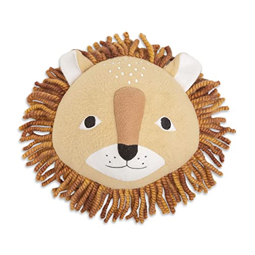 Crane Baby Safari Nursery Décor, Plush Animal Wall Décor for Boys and Girls, Lion, 10" x 9" x 5.5"